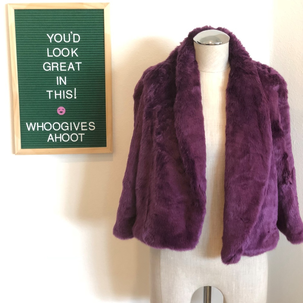 Purple Faux Fur Jacket - Picture 1 of 4